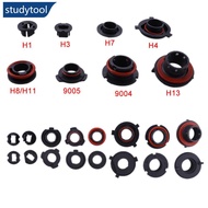 STUDYTOOL 2Pcs Car LED Headlight Light Lamp Bulb Adapter Holder Base Sockets Retainer For H1 H3 H4 H