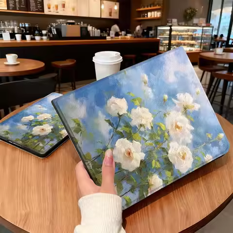 White Sky Peony Flower Daisy For Samsung Galaxy Tab A A7 A8 A9 A11 S6 S11 10.1 10.4 10.5 Inch Lite P