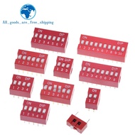 10pcs Slide Type Switch Module 1 2 3 4 5 6 7 8 10PIN 2.54mm Position Way DIP Red Pitch Toggle Switch Red Snap Switch Dial Switch