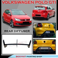 VOLKSWAGEN POLO 2014-2018 GTI MAXTON STYLE REAR BUMPER DIFFUSER LIP WITH PLATE BLACK -MATERIAL ABS B