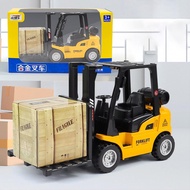 Inertia Forklift Toy Burrs-free Excellent Workmanship Fadeless Pull Back Inertia Forklift Toy for Ki