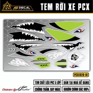 Tem Chế Dán Xe PCX Mẫu Cá Mập | PCX-01 | Decal Rời Xe Máy PCX 125 150 160 Năm 2014 - 2020 Chống Nước
