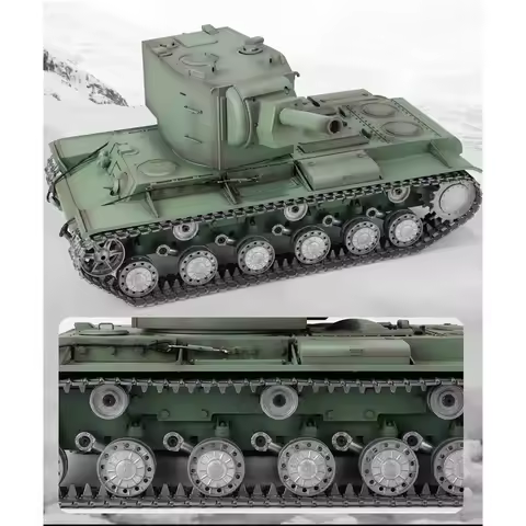 HENG LONG 1/16 TK7.0 Soviet KV-2 RC Tank Gigant 3949 RTR Model Army Green Painted Christmas RC Panze