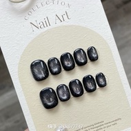 [H40] Super bright black cat Nails