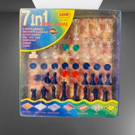 7 in 1 Family Game 9 Men's Morris Snakes Ladders Backgammon Tic Tac Toe Checkers Chess & Ludo