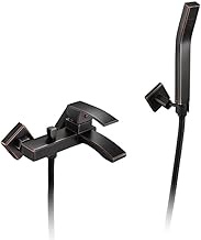 Waterfall Bathroom Water Filter Mixer Tub Tap Bath Shower Mixer Tap Vintage Black Single Lever Handle Tap with Handheld Shower Head interesting