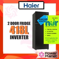 [SEDA] Haier 418L Refrigerator HRF-418IHM Two Door Top Mount Fridge Inverter HRF418IHM Peti Sejuk