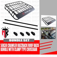 50x38 Crawler Buzzrack Roof Rack Bundle with Clamp Type Crossbar