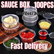 Hinged Sauce Cup 1/2/3/4oZ hinged cup with lid salad cup gravy dessert cup with lid sauce container
