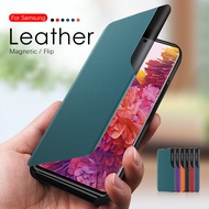 Samsung A51 A71 5G A31 A30S A50S A70S A10S A20 A30 A50 A40 A70 Leather Magnetic Flip Phone Case Intelligent Window Smart View Wake Sleep Cover