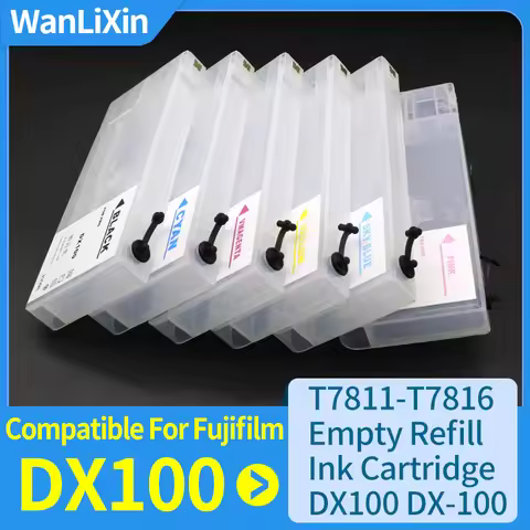 6pcs DX100 Refill Ink Cartridge T7811 T7816 Empty refillable ink cartridge with chip for Fujifilm Fr