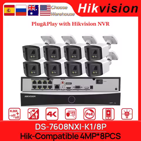 Hikvision Compatible 4MP Dual illumination Panoramic OEM Hikvision IP Camera 8CH&POE 4K NVR DS-7608N