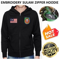 EMBROIDERY SULAM XRAY TEAM GGK SHEILD & MALAYSIA FLAG SPECIAL FORCES TACTICAL HOODIE ZIPPER SWEATER 