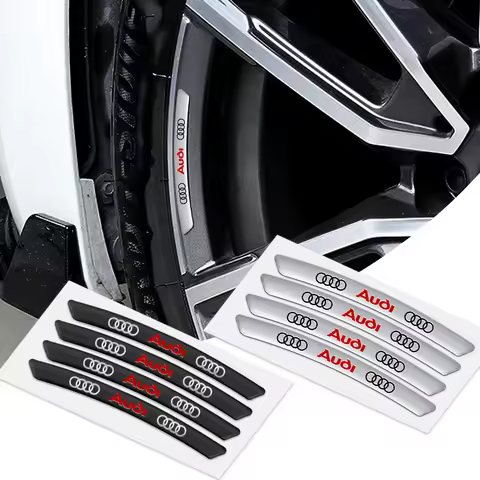 4Pcs Aluminum Car Badge Wheel Hub Rims Decor 3D Stickers For Audi A8 A5 A6 C5 C6 C7 A7 A1 A3 A4 B5 B