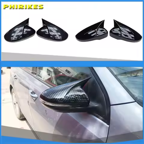 2X Side Wing Mirror Cover Caps For VW JETTA MK6 Volkswagen Passat B7 Scirocco Beetle CC Eos Rearview