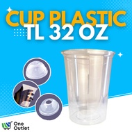 Cup Plastik Brand TL Thailand Gelas Plastik Drinking Water Big Size 32 oz 50pcs