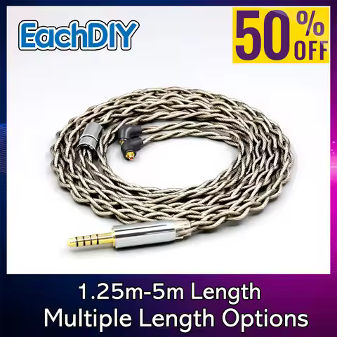 Inside 99% Pure Silver Graphene Silver Plated Litz Shield Earphone Cable For Etymotic ER4SR ER4XR ER