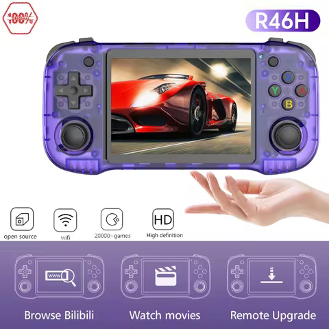 R46H Retro Handheld Game Console Linux System 4.2Inch IPS Portable Pocket Player 128G Games Video Ga