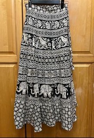 泰國購入 一片裙 擺帶裙 長裙 大象長裙