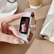 Double Color Transparent Silicone Strap+Transparent Case for Samsung Galaxy Fit 3 Smart Watch Replac