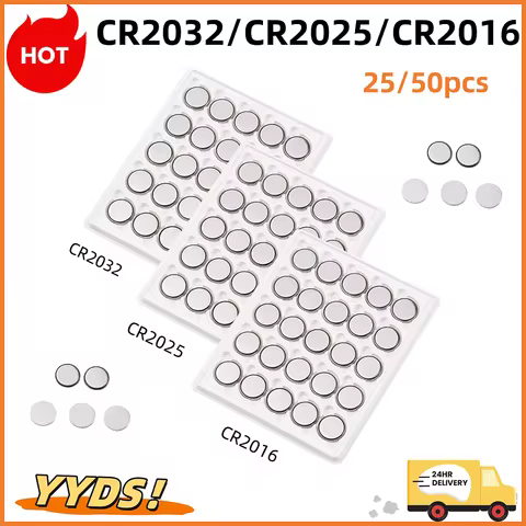 25/50pcs CR2032 CR2025 CR2016 Lithium Battery for Watch Calculator Clock Remote Control Toys 3V CR 2