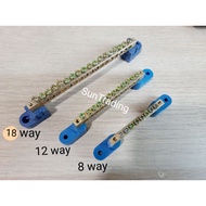 Neutral link with PVC base 18, 12, 8 ways 30A