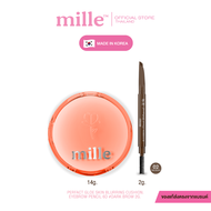 [1แถม1] Mille คุชชั่นโกลว์ Perfect Glow Skin Cover Blurring Cushion SPF50+ PA+++ และดินสอเขียนคิ้วปล