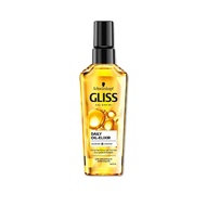 【德國 chwarzkopf 施華蔻】GLISS沙龍級滋養柔順免沖洗修護髮油75ml/瓶(德國小金瓶,摩洛哥堅果油髮膜,維他命E潤髮精華油,秀髮亮澤保濕安瓶)