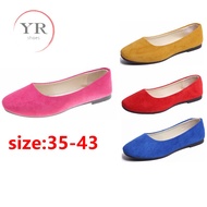 Plus Size 35-43 Women Suede Slip-On Lofers Shoes Office Casual Rounded Toe Flats Shoes