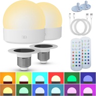 Rechargeable Battery Night Light Bulb: 3000mAh LED Bulb with Remote Control for Lamp Wireless E26 US