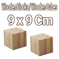 Wooden Block 9x9 cm Wooden Cube Wooden Block Cube Craft Material Decoration