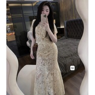 Luxurious women's dresses, high-end designer dresses, NEW PRODUCTS super pretty long floral lace dre