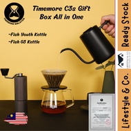Timemore -C3s pour Over Set (C3s Chestnut Grinder + Fish 03 kettle/Fish Youth + Coffee Pot + Dripper