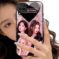 O-6 Samsung A22 A12 M12 M32 5G tempered glass phone caseBlackpink