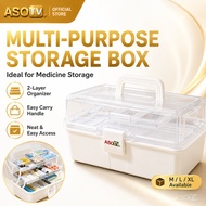 ASOTV® 3 Tier Extra Large Medical Box Toolbox First Aid Plastic Medicine Portable Tools Box Storage 