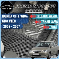 Honda City GD6/ GD8 VTEC/ 2002-2007 3D PRECUT Carnet Carpet (Full Car) Magic Grip