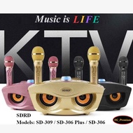 Bluetooth Wireless Home KTV Stereo Karaoke Speaker with 2 Microphone Portable Light Weight SDRD SD-306 PLUS 306 309