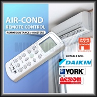 Universal Air Conditioner Remote Control Set AAA Battery Daikin York Acson Timer Aircon Aircond Alat Kawalan Cooling