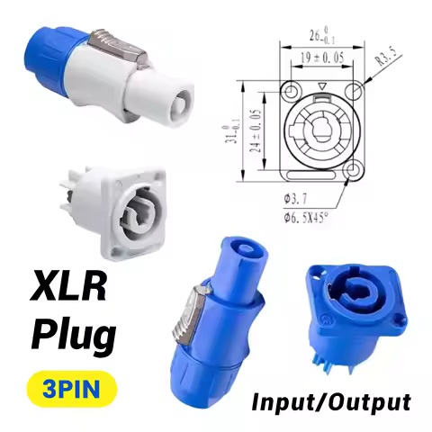 5Pcs Powercon XLR Connector 20A Power Plug Power Socket NAC3FCA NAC3MPA NAC3FCB 3Pin Male Plug Socke