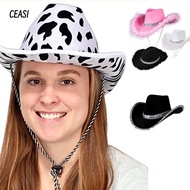CEASI Cowgirl Hat Women Sequin Cosplay Costume Party Performance Sequin Cowgirl Hats