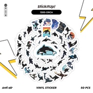 HP COD 100 Pcs Cute Orca Whale Stickers Pack Aesthetic Vinyl Waterproof for Freebies Sticker Book Jo
