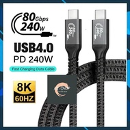 80Gbps Thunderbolt 3 4 5 USB4 PD 240W Type C 40Gbps Fast Charging Cable viedo 8K 60hz 144Hz Egpu KKS