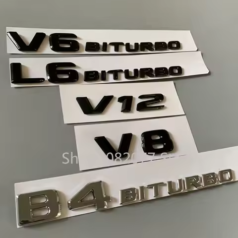 2017 Flat Letters ABS Car Emblem for V8 BITURBO V6 BITURBO L6 BITURBO B4 BITURBO Car Styling Trunk B
