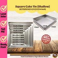 [READY STOCK] HIGH QUALITY Aluminium Square Cake Tin 6/7/8/9/10/11/12/13/14inch Petak Cake Tin/Acuan