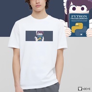 Anime Python T-shirt - White Cotton T-shirt with short sleeves, round neck fordev for coder | 4devs 