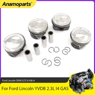 Engine Parts Piston With Rings Set Fit 2.3 L For 15-19 Ford Focus Mustang Lincoln MKC YVDB 2.3L L4 G