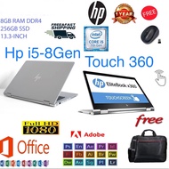 TOUCH SCREEN LAPTOP HP X360 1030 G2/G3 i5/7TH GEN/8TH GEN/RAM 8GB/512GB SSD/1YEAR WARRANTY