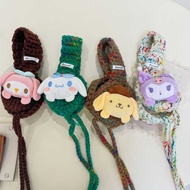 Sanrio Wool Earmuffs Winter Warm Cartoon Wool Ball Tether Student Ear Protection Cycling Knitted Ear