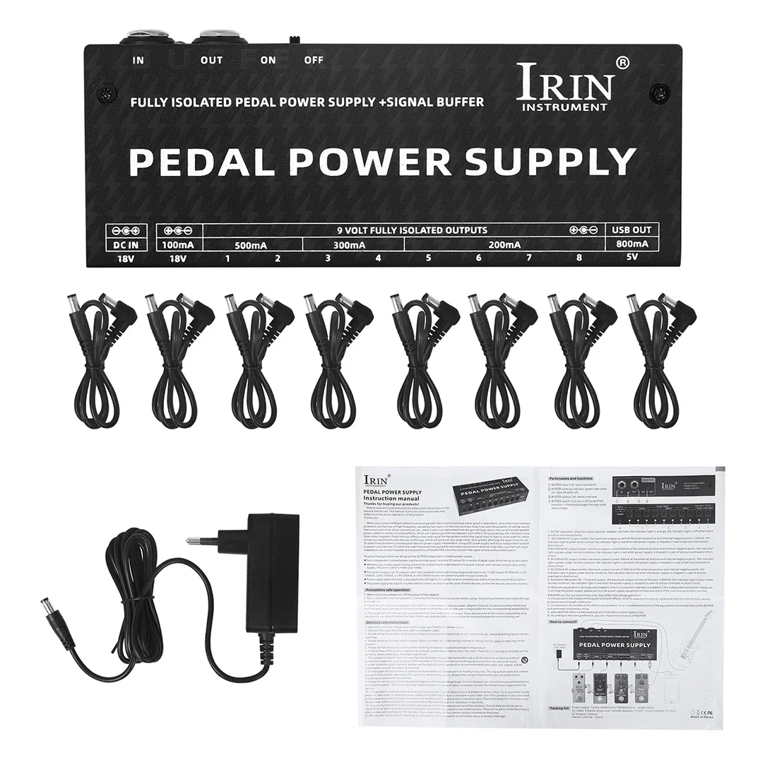 IRIN | IRIN Power Supply Pedal 10-channel Multi-channel Isolated 9-Way Output 5 Types of Power Flow 