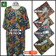 READY Daster Lengan 3/4 Batik Kencana Ungu Label Biru